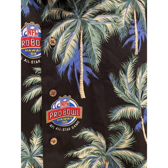 Reyn Spooner NFL Pro Bowl Shirt Mens XL Hawaii 2005 Football All Star Palm 2000s - Picture 2 of 4
